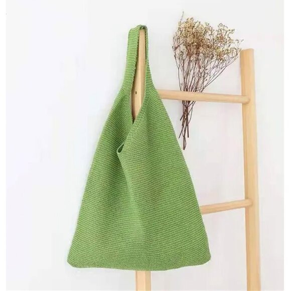 PEPPER Green Knitted Shoulder Bag - Picture 1 of 1